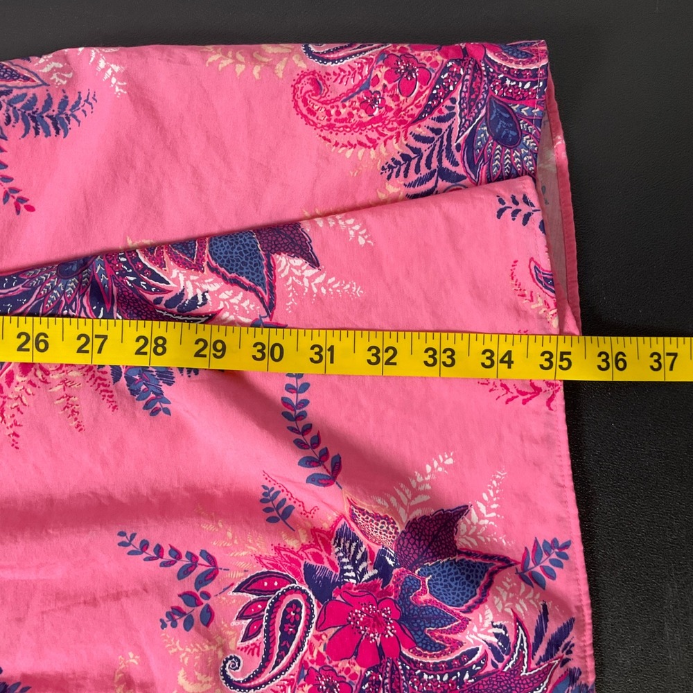 LOFT Paisley Floral Dress Womens 12 Pink Sweetheart Fit Flare‎ Preppy Whimsical - Picture 7 of 9